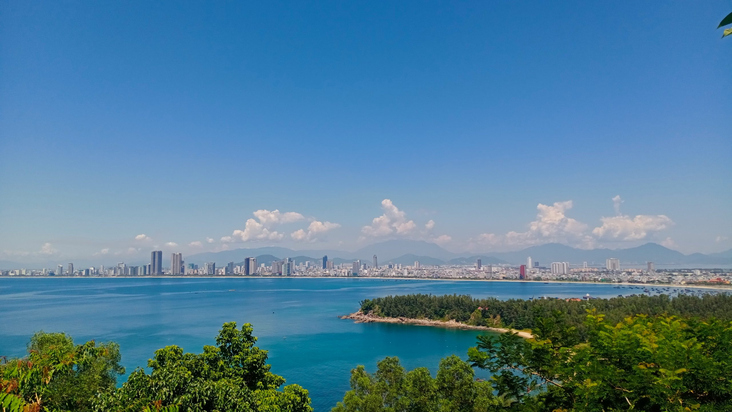 Lush Son Tra Peninsula overlooking the coast near Da Nang, Vietnam