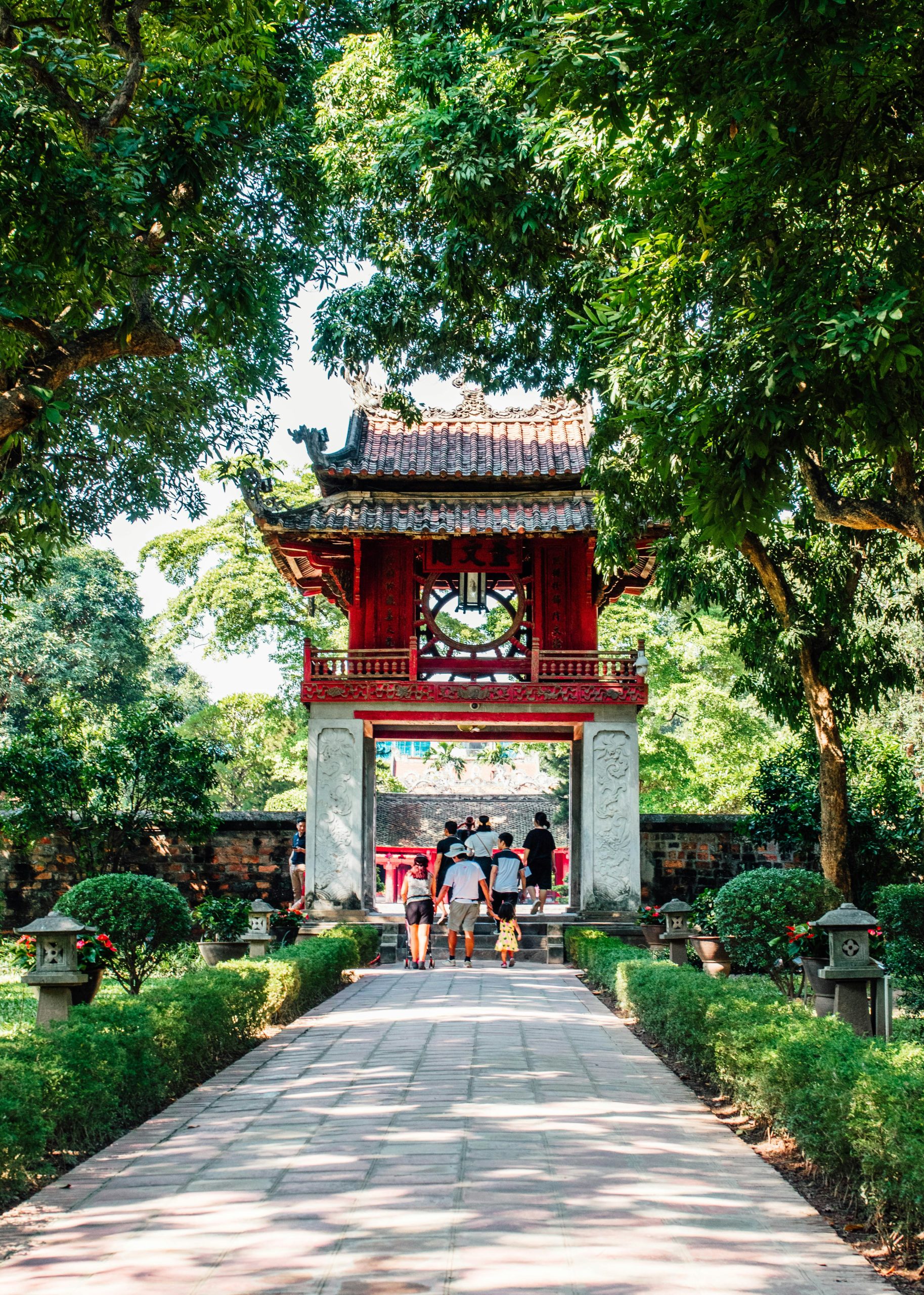 Traditional entrance to the Temple of Literature in Hanoi, Vietnam
