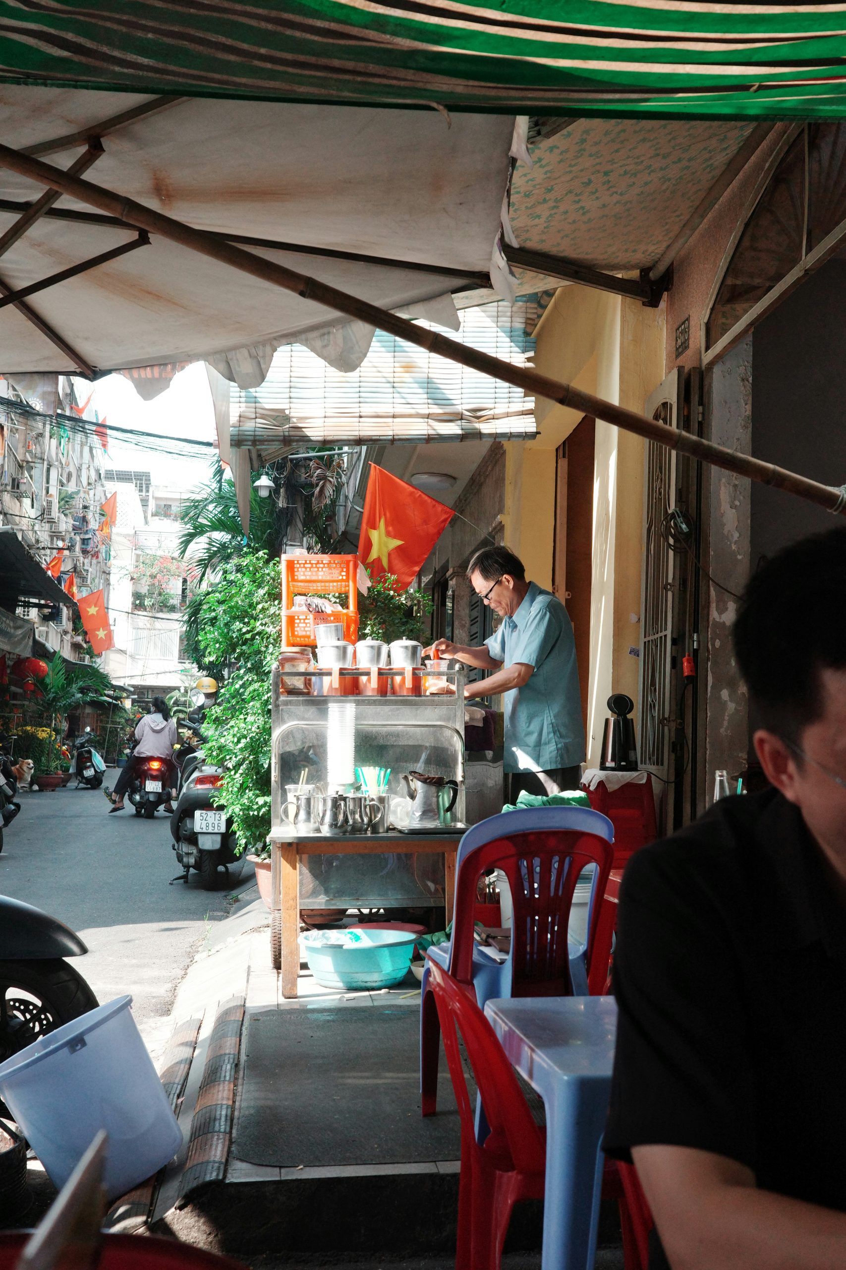 Local Vietnamese coffee stand in Ho Chi Minh City, Vietnam